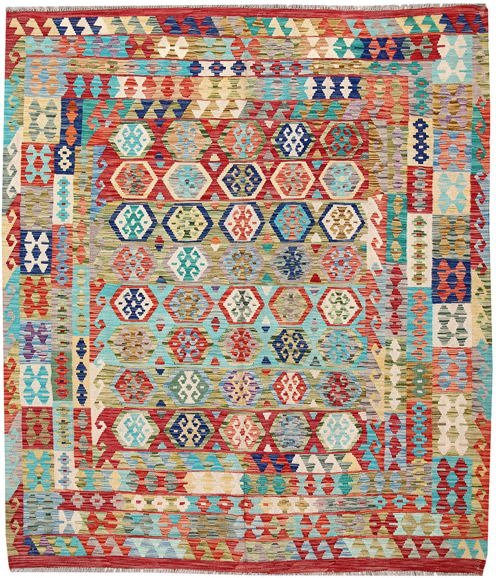 Multi Colored Kilim 6' 9 x 7' 9 - No. 64443 - ALRUG Rug Store