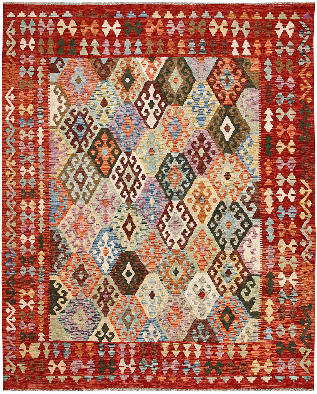 Multi Colored Kilim 6' 8 x 8' - No. 64444 - ALRUG Rug Store