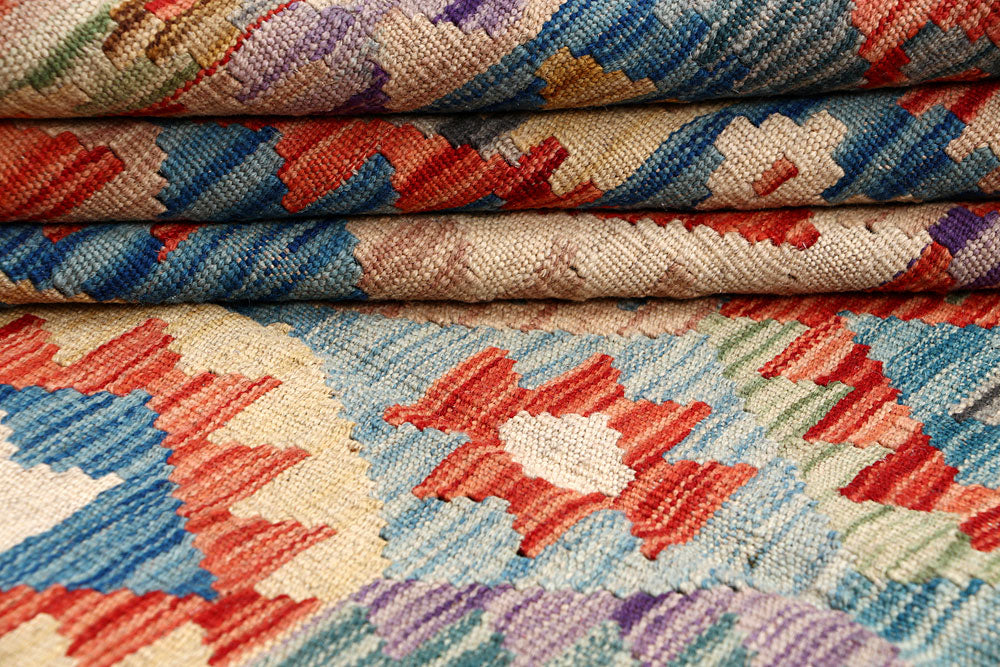 Multi Colored Kilim 6' 7 x 9' - No. 64445 - ALRUG Rug Store