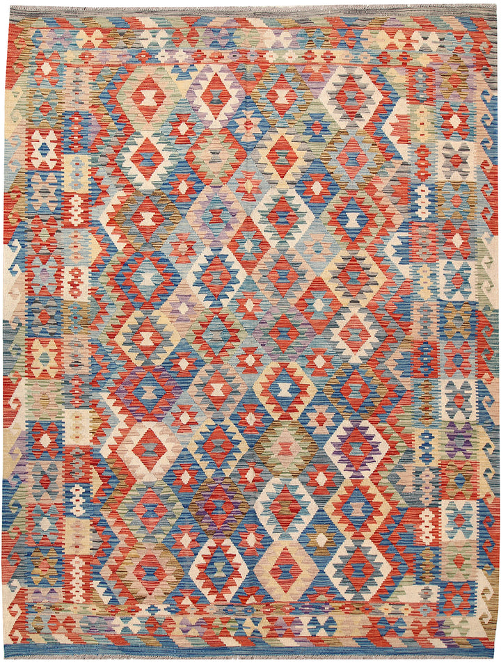 Multi Colored Kilim 6' 7 x 9' - No. 64445 - ALRUG Rug Store