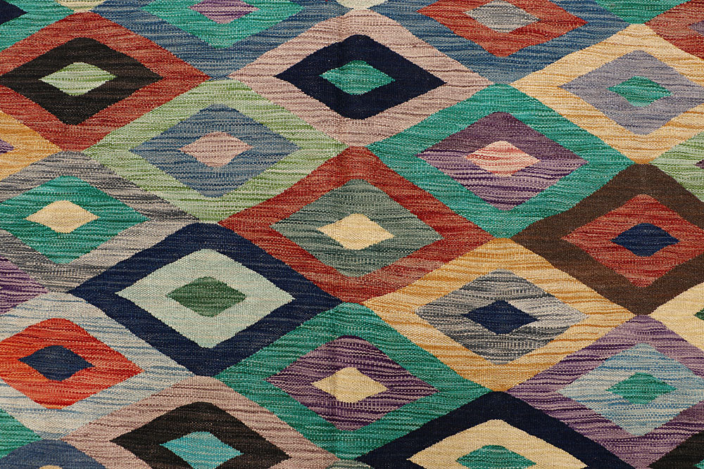 Multi Colored Kilim 6' 3 x 9' 7 - No. 64447 - ALRUG Rug Store