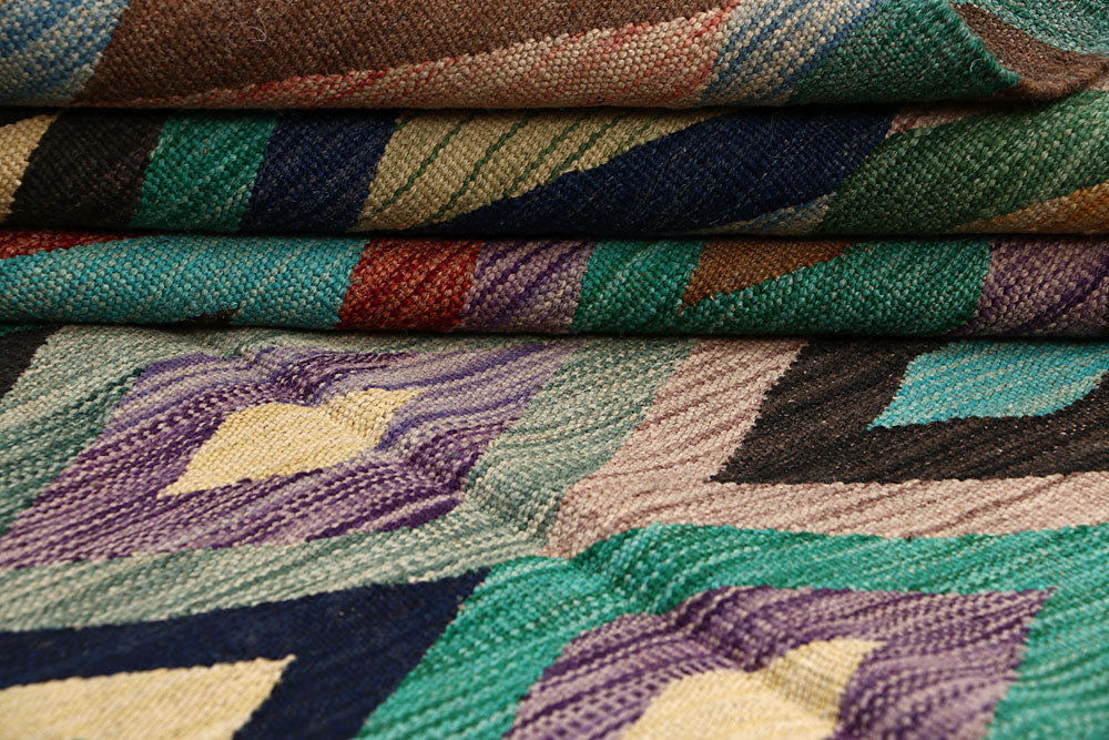 Multi Colored Kilim 6' 3 x 9' 7 - No. 64447 - ALRUG Rug Store