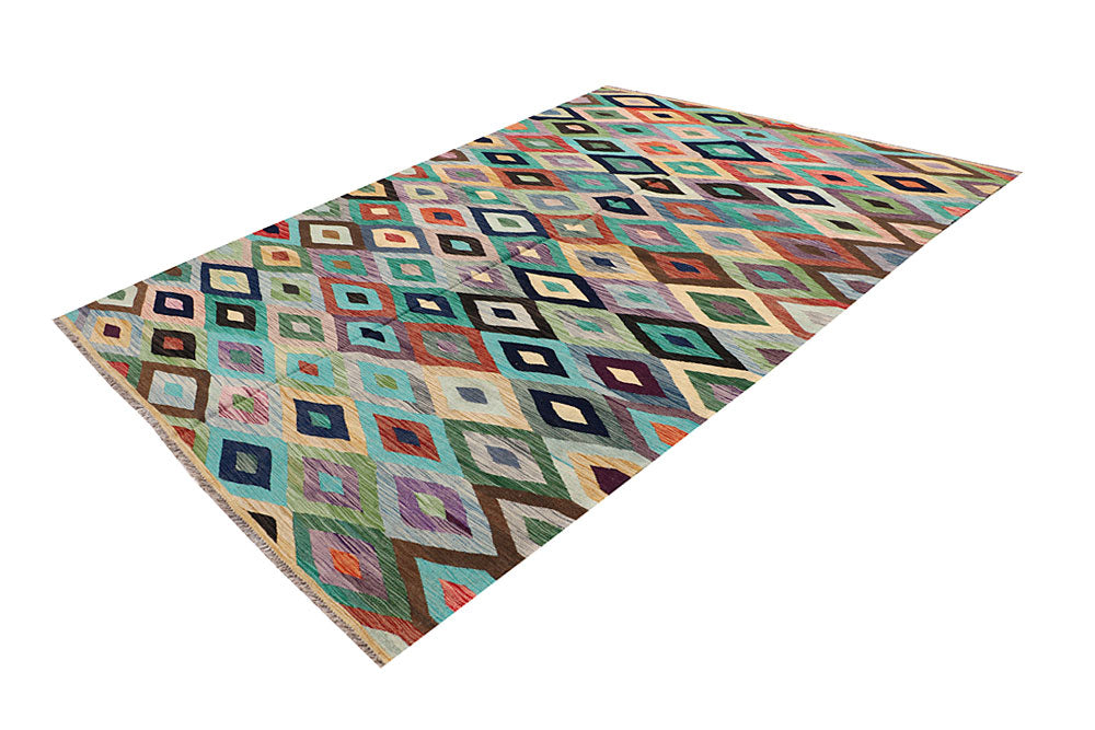 Multi Colored Kilim 6' 3 x 9' 7 - No. 64447 - ALRUG Rug Store