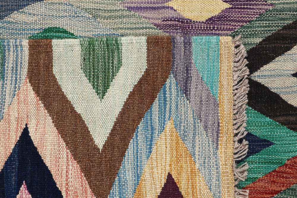 Multi Colored Kilim 6' 3 x 9' 7 - No. 64447 - ALRUG Rug Store