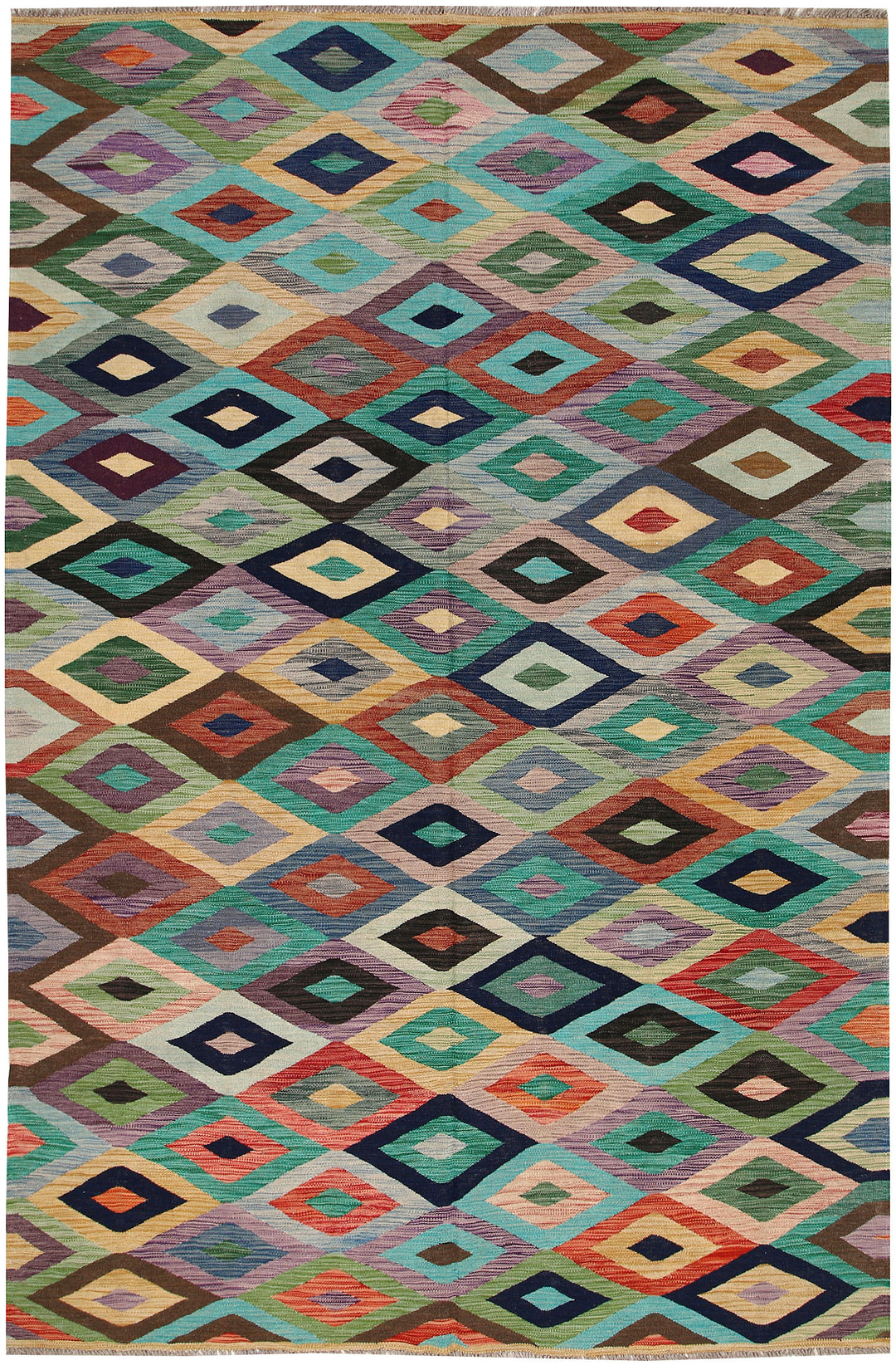 Multi Colored Kilim 6' 3 x 9' 7 - No. 64447 - ALRUG Rug Store
