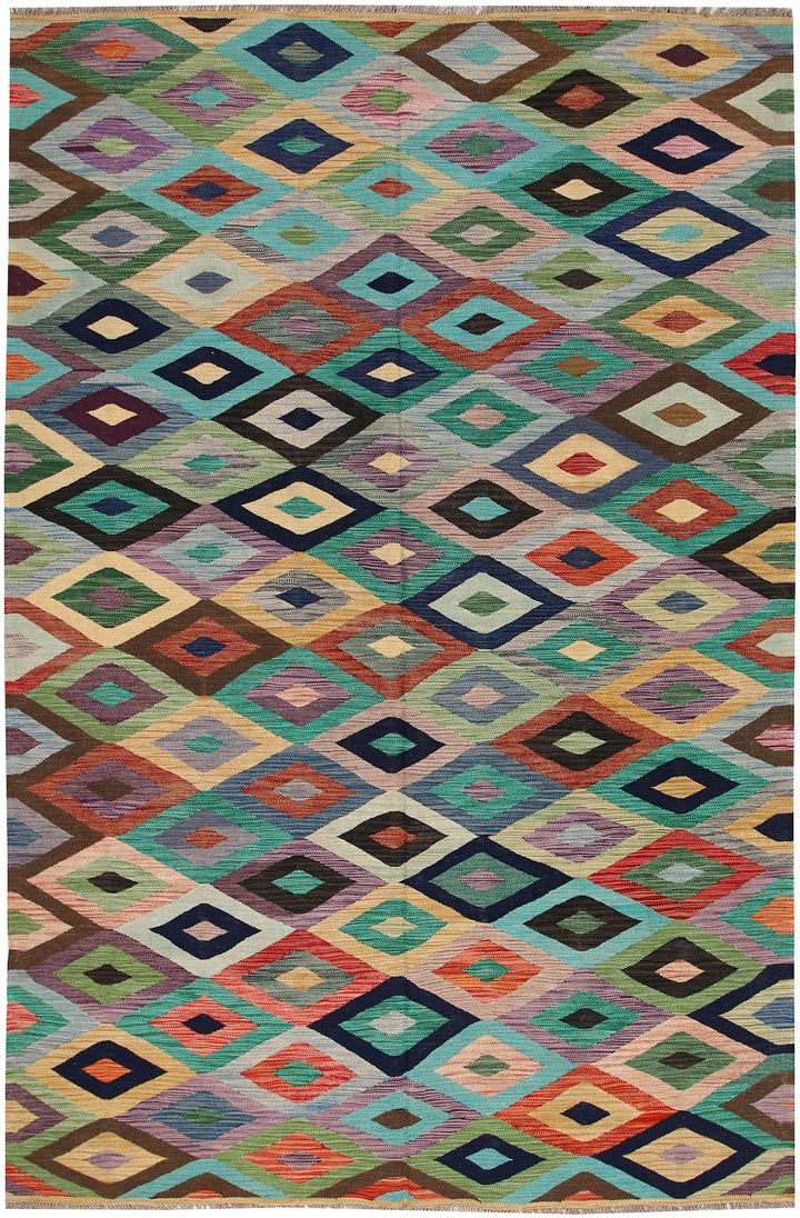 Multi Colored Kilim 6' 3 x 9' 7 - No. 64447 - ALRUG Rug Store