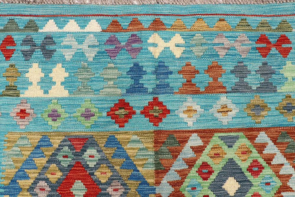 Multi Colored Kilim 6' 9 x 9' 11 - No. 64449 - ALRUG Rug Store
