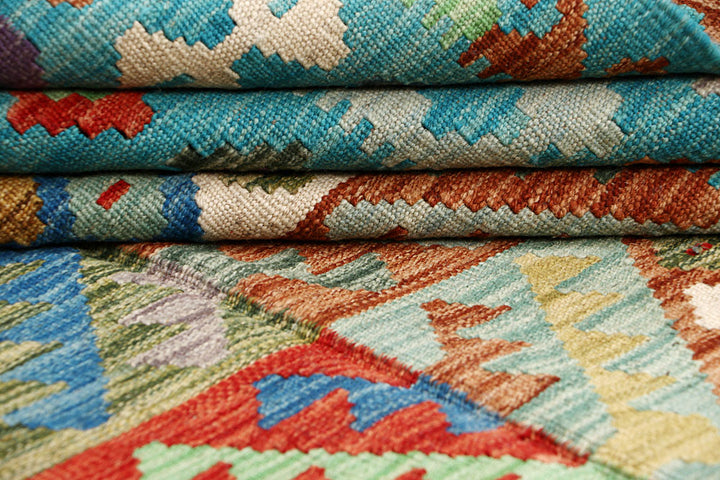 Multi Colored Kilim 6' 9 x 9' 11 - No. 64449 - ALRUG Rug Store