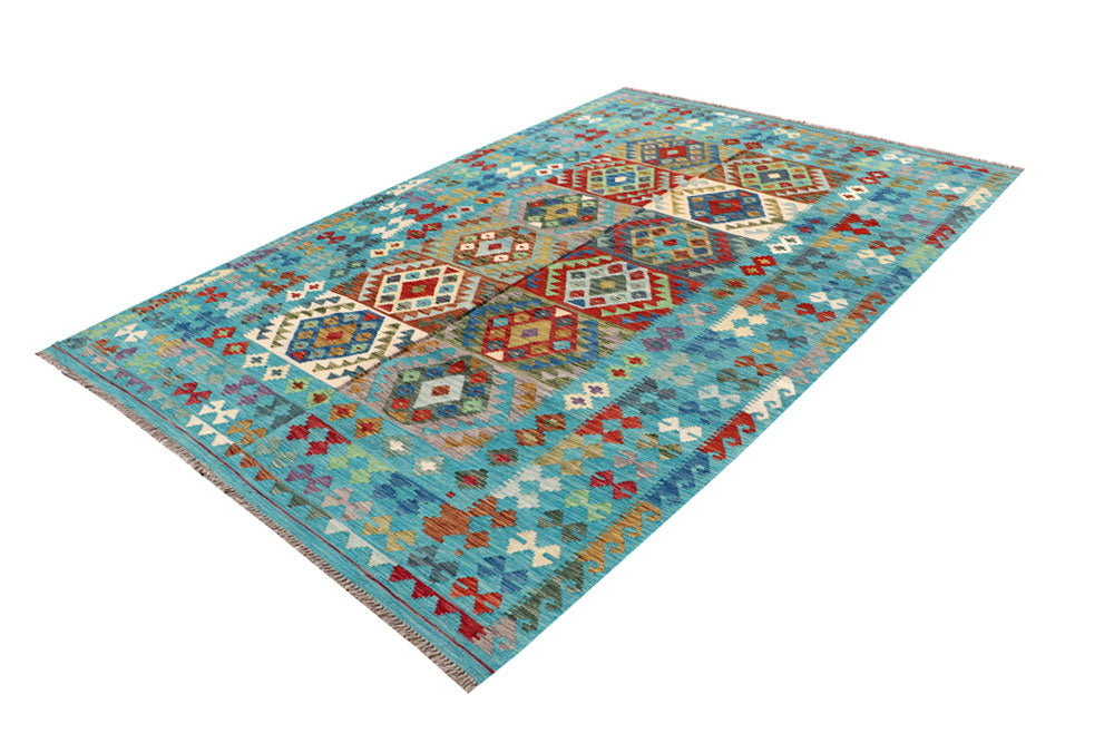 Multi Colored Kilim 6' 9 x 9' 11 - No. 64449 - ALRUG Rug Store