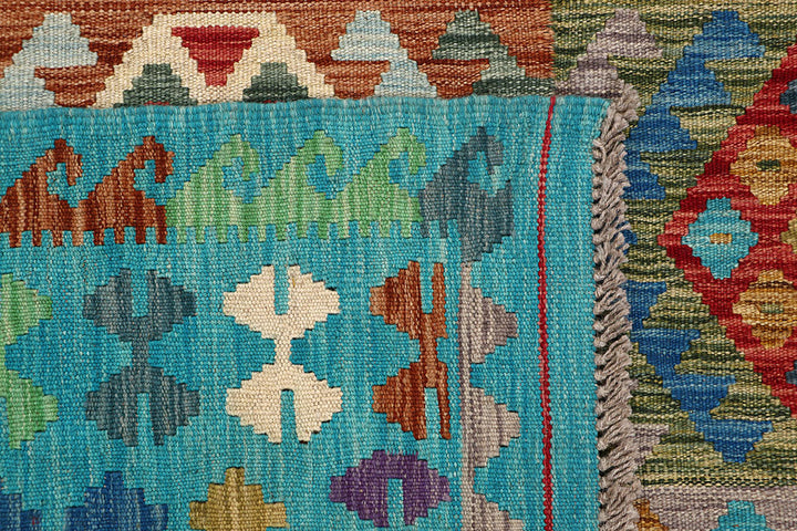 Multi Colored Kilim 6' 9 x 9' 11 - No. 64449 - ALRUG Rug Store