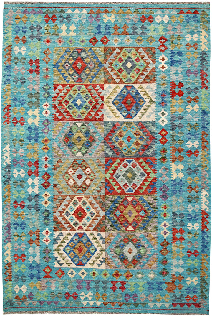 Multi Colored Kilim 6' 9 x 9' 11 - No. 64449 - ALRUG Rug Store