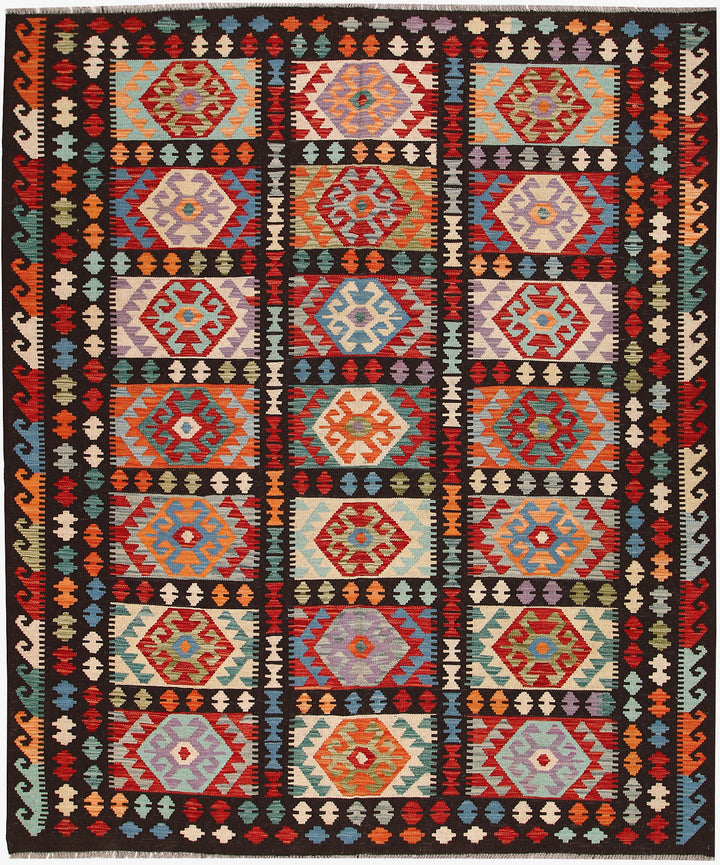 Multi Colored Kilim 6' 8 x 8' 2 - No. 64450 - ALRUG Rug Store