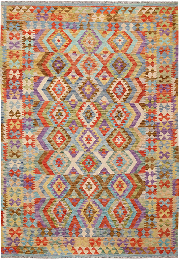 Multi Colored Kilim 6' 8 x 9' 9 - No. 64451 - ALRUG Rug Store