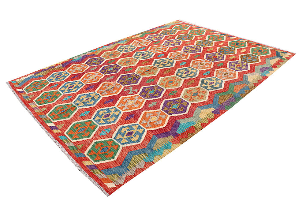 Multi Colored Kilim 7' x 9' 8 - No. 64452 - ALRUG Rug Store