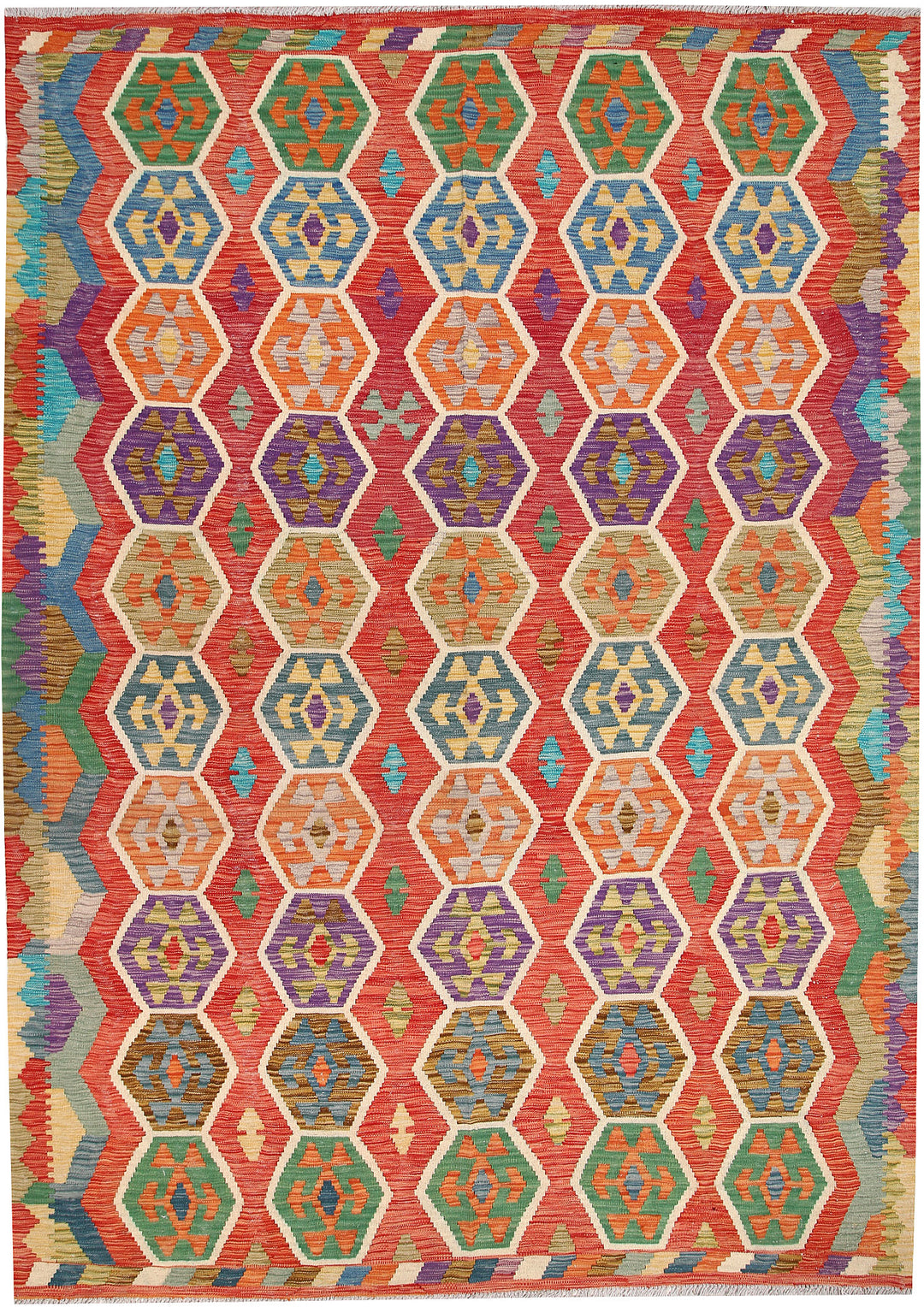 Multi Colored Kilim 7' x 9' 8 - No. 64452 - ALRUG Rug Store