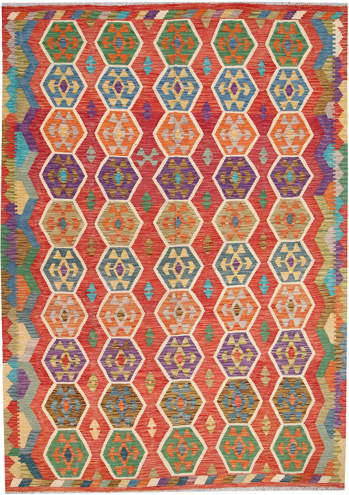 Multi Colored Kilim 7' x 9' 8 - No. 64452 - ALRUG Rug Store