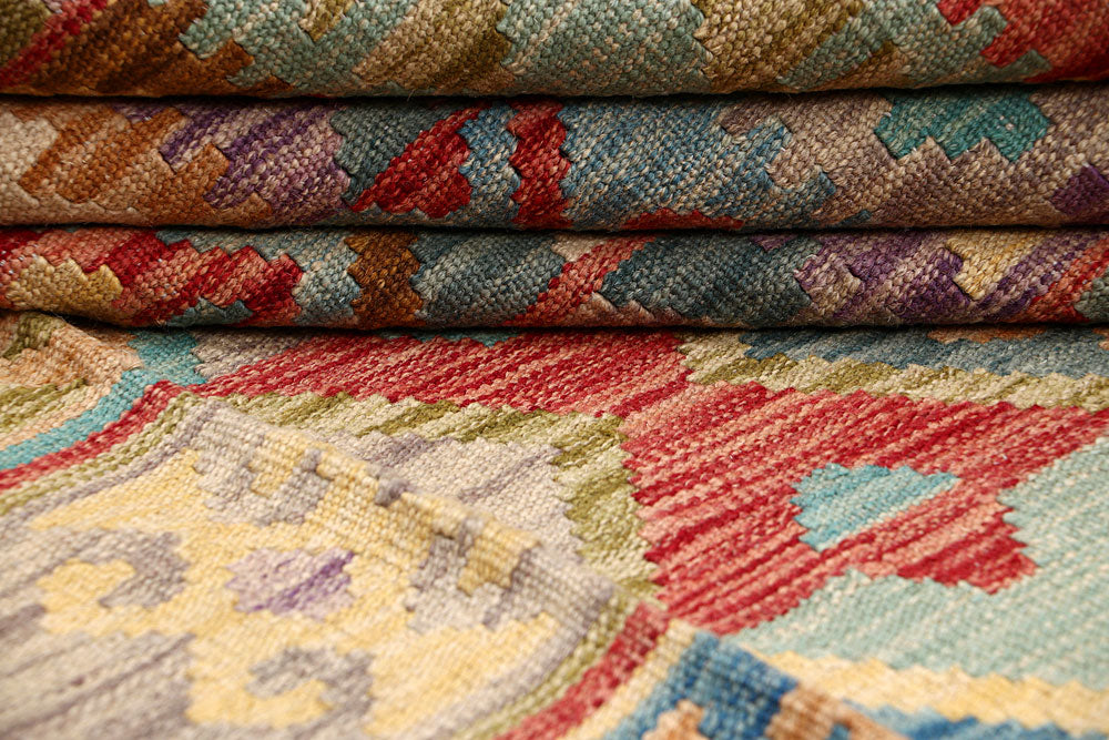 Multi Colored Kilim 6' 9 x 9' 10 - No. 64454 - ALRUG Rug Store