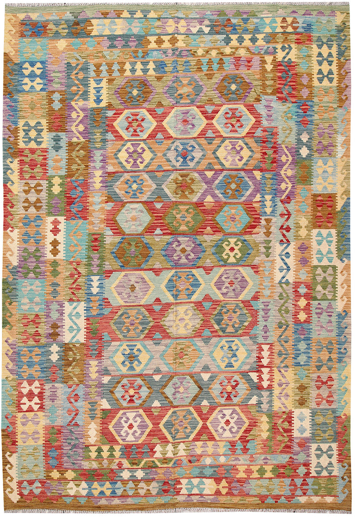 Multi Colored Kilim 6' 9 x 9' 10 - No. 64454 - ALRUG Rug Store