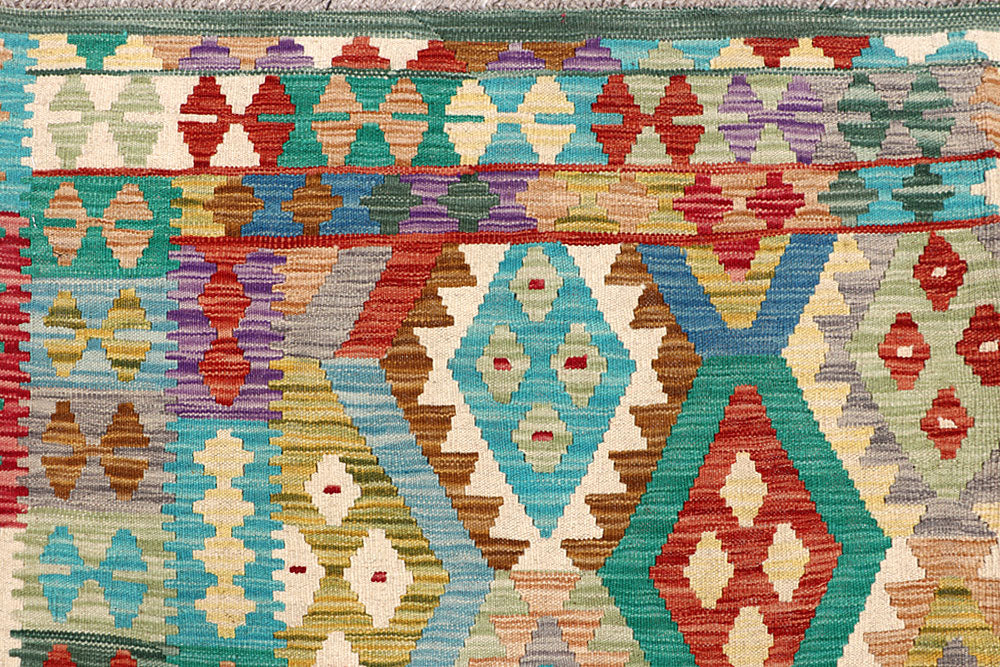 Multi Colored Kilim 6' 10 x 9' 9 - No. 64455 - ALRUG Rug Store
