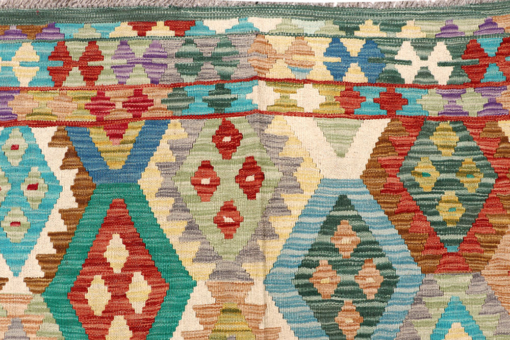 Multi Colored Kilim 6' 10 x 9' 9 - No. 64455 - ALRUG Rug Store