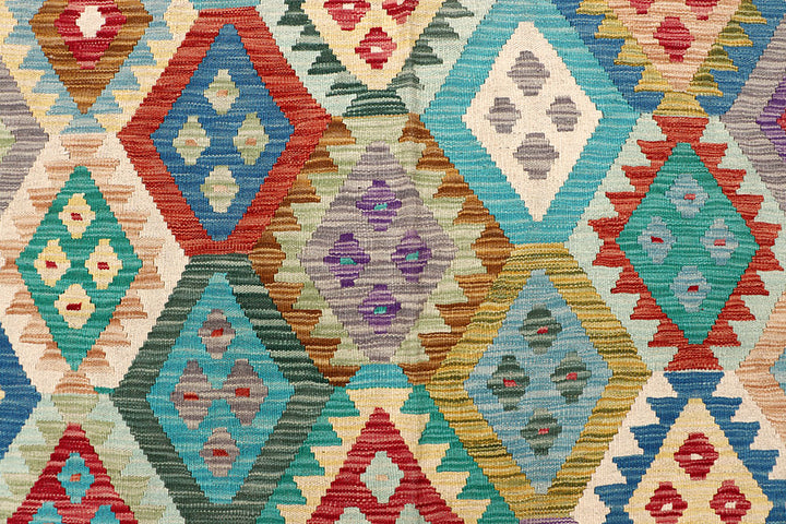 Multi Colored Kilim 6' 10 x 9' 9 - No. 64455 - ALRUG Rug Store