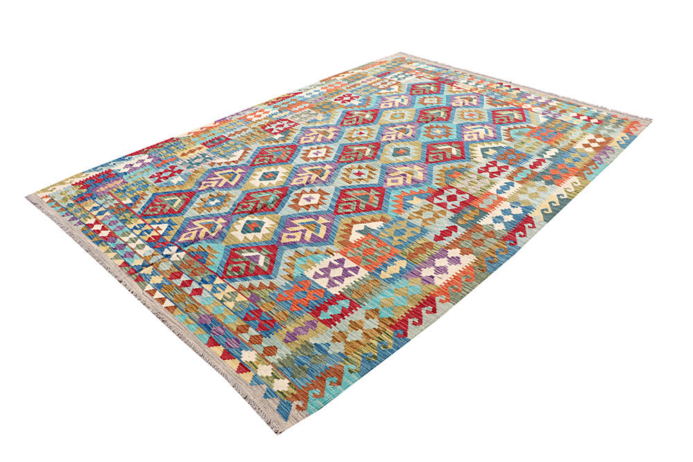 Multi Colored Kilim 6' 11 x 9' 9 - No. 64456 - ALRUG Rug Store