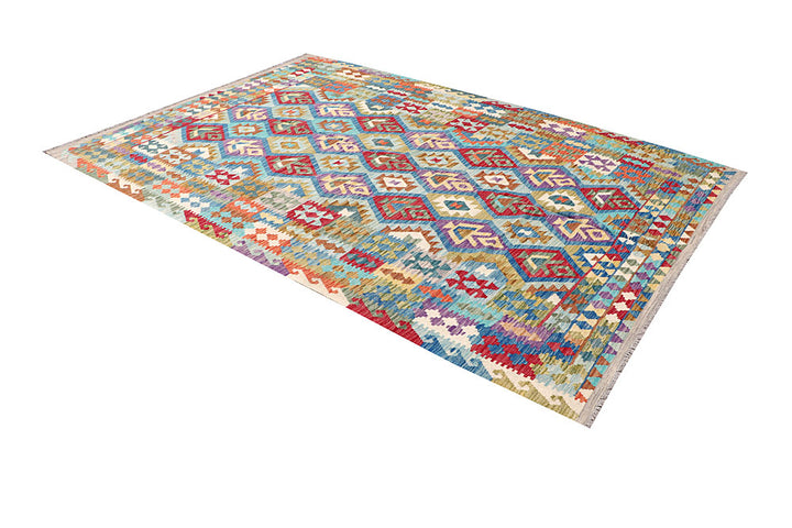 Multi Colored Kilim 6' 11 x 9' 9 - No. 64456 - ALRUG Rug Store