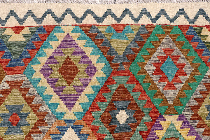 Multi Colored Kilim 6' 10 x 9' 8 - No. 64458 - ALRUG Rug Store