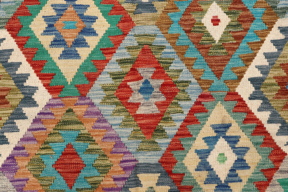 Multi Colored Kilim 6' 10 x 9' 8 - No. 64458 - ALRUG Rug Store