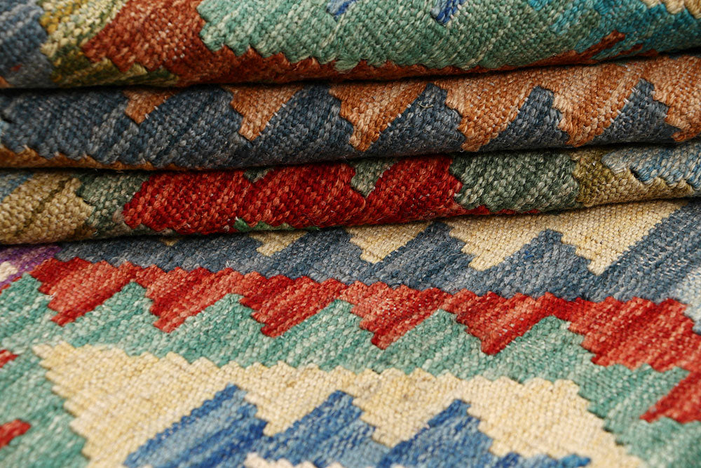 Multi Colored Kilim 6' 10 x 9' 8 - No. 64458 - ALRUG Rug Store