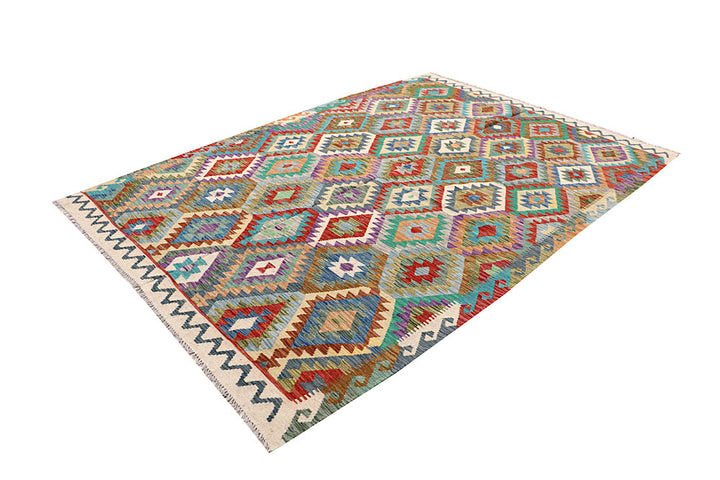 Multi Colored Kilim 6' 10 x 9' 8 - No. 64458 - ALRUG Rug Store