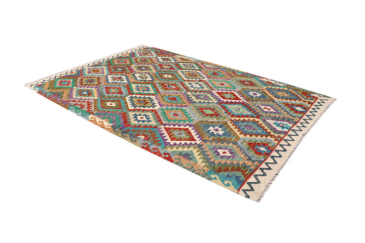 Multi Colored Kilim 6' 10 x 9' 8 - No. 64458 - ALRUG Rug Store
