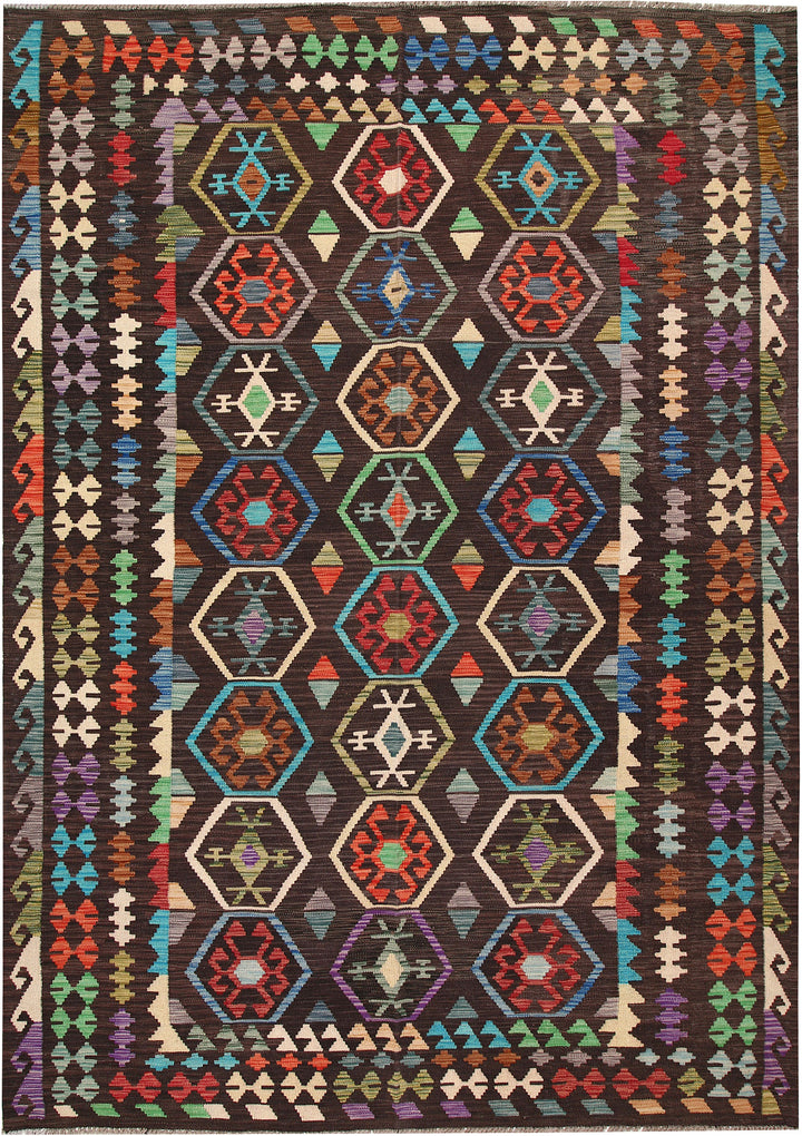 Multi Colored Kilim 6' 11 x 9' 10 - No. 64460 - ALRUG Rug Store