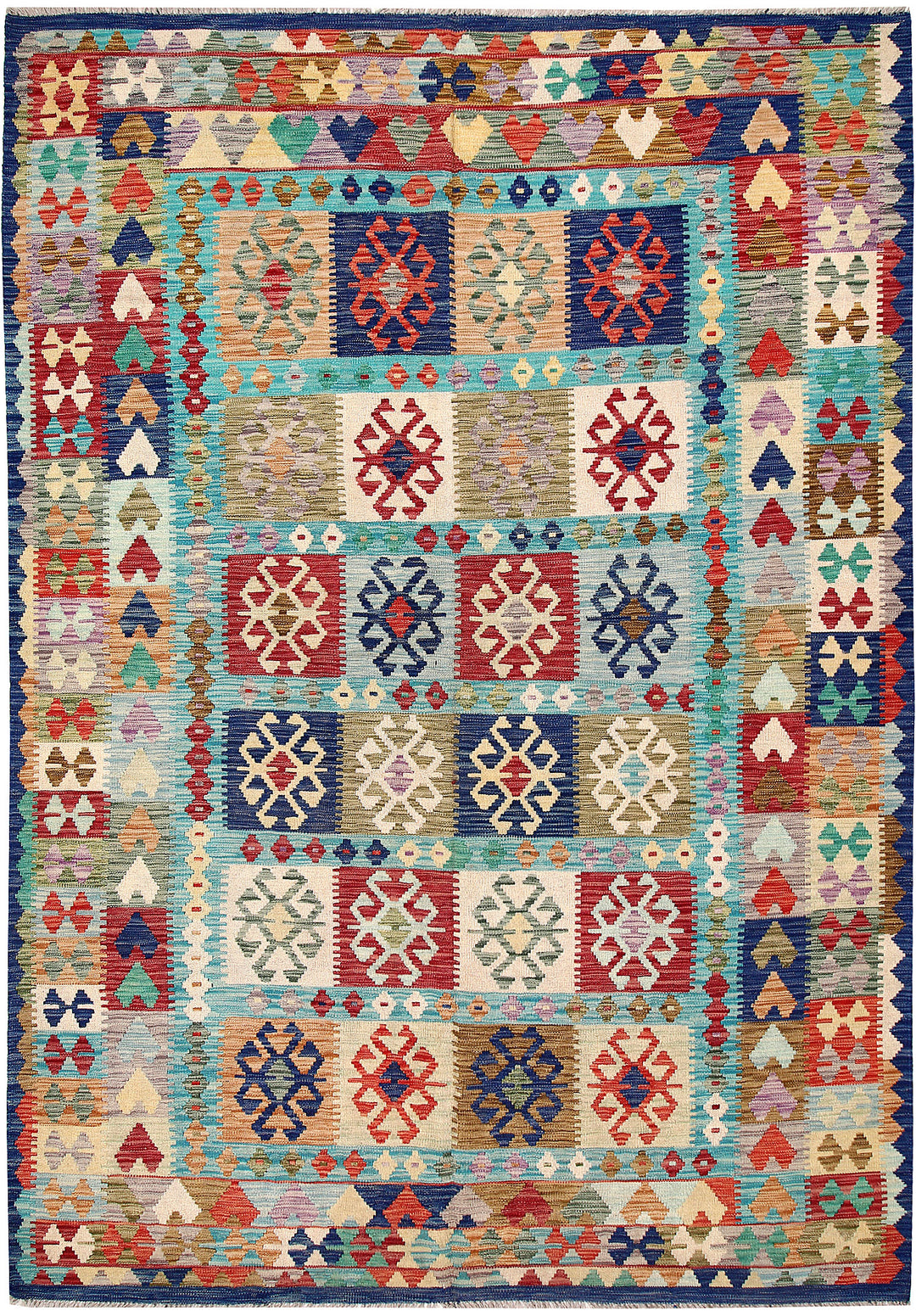 Multi Colored Kilim 6' 9 x 9' 9 - No. 64462 - ALRUG Rug Store
