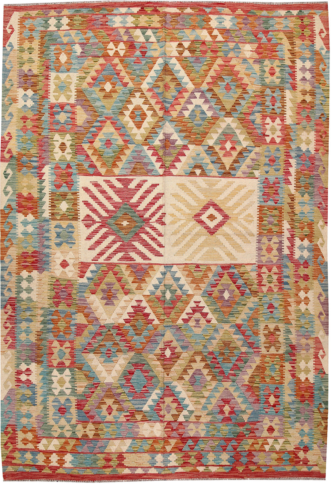 Multi Colored Kilim 6' 8 x 9' 8 - No. 64463 - ALRUG Rug Store