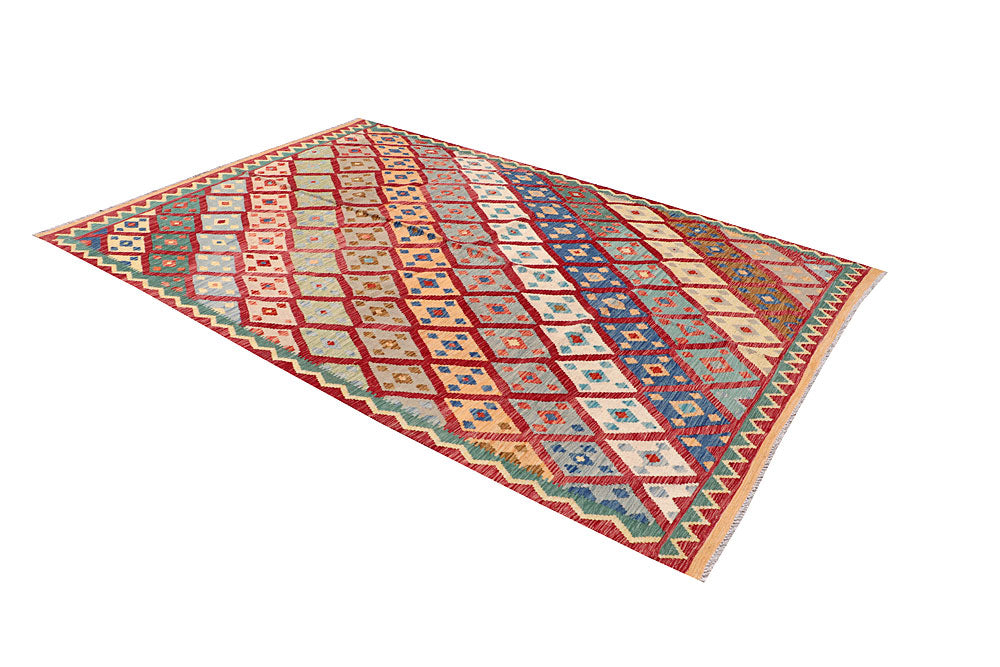 Multi Colored Kilim 6' 7 x 9' 5 - No. 64465 - ALRUG Rug Store