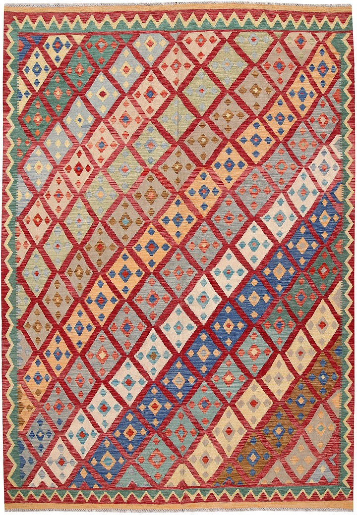 Multi Colored Kilim 6' 7 x 9' 5 - No. 64465 - ALRUG Rug Store