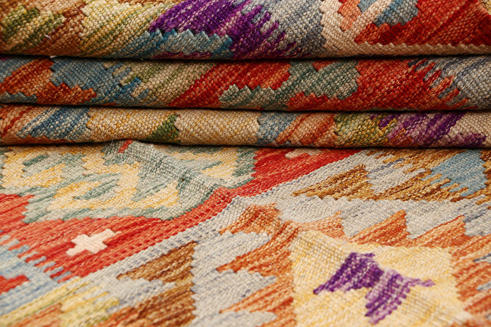 Multi Colored Kilim 6' 5 x 10' 3 - No. 64467 - ALRUG Rug Store
