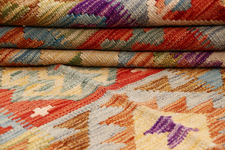 Multi Colored Kilim 6' 5 x 10' 3 - No. 64467 - ALRUG Rug Store