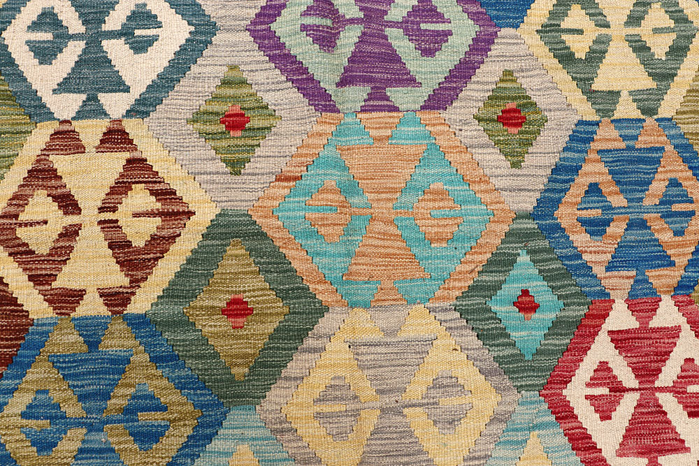 Multi Colored Kilim 6' 10 x 9' 10 - No. 64469 - ALRUG Rug Store