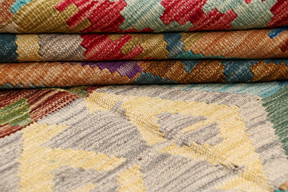 Multi Colored Kilim 6' 10 x 9' 10 - No. 64469 - ALRUG Rug Store