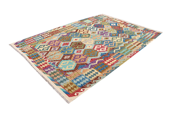 Multi Colored Kilim 6' 10 x 9' 10 - No. 64469 - ALRUG Rug Store