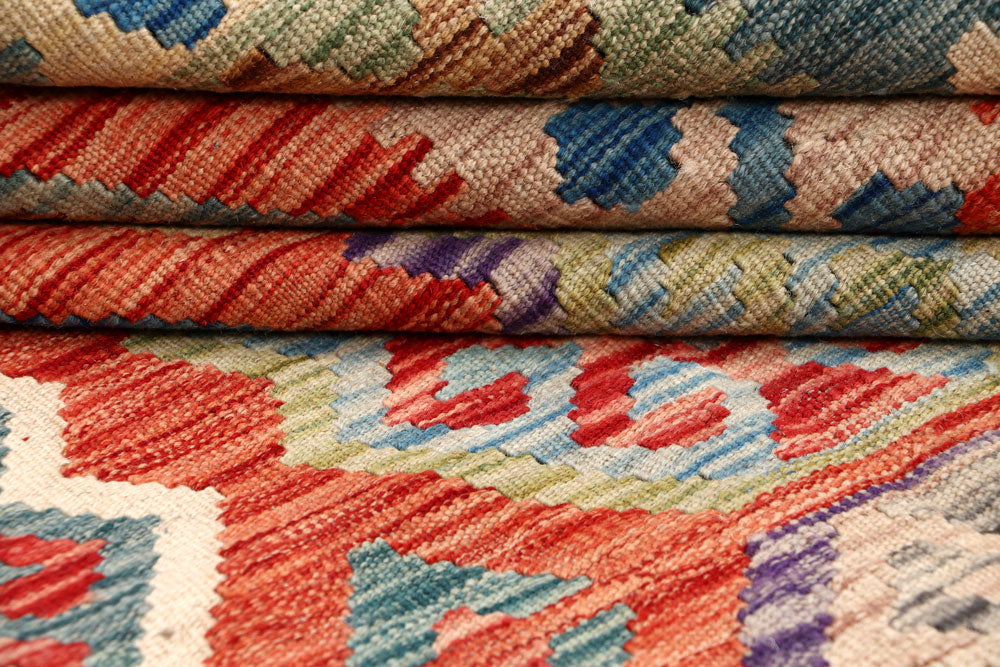 Multi Colored Kilim 6' 5 x 9' 4 - No. 64470 - ALRUG Rug Store