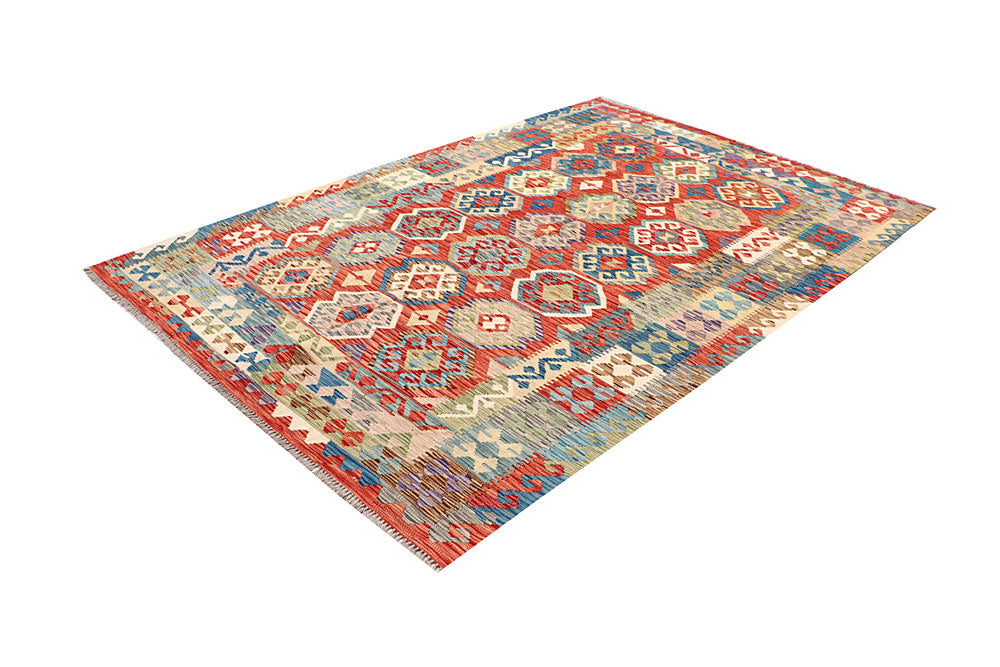 Multi Colored Kilim 6' 5 x 9' 4 - No. 64470 - ALRUG Rug Store