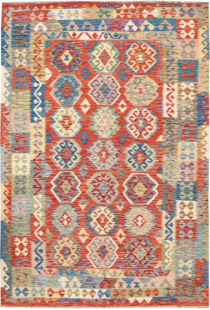 Multi Colored Kilim 6' 5 x 9' 4 - No. 64470 - ALRUG Rug Store