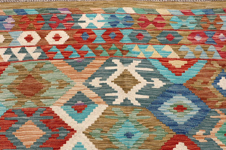 Multi Colored Kilim 6' 10 x 9' 9 - No. 64471 - ALRUG Rug Store