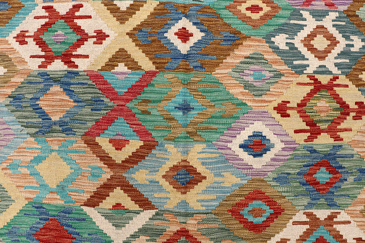 Multi Colored Kilim 6' 10 x 9' 9 - No. 64471 - ALRUG Rug Store