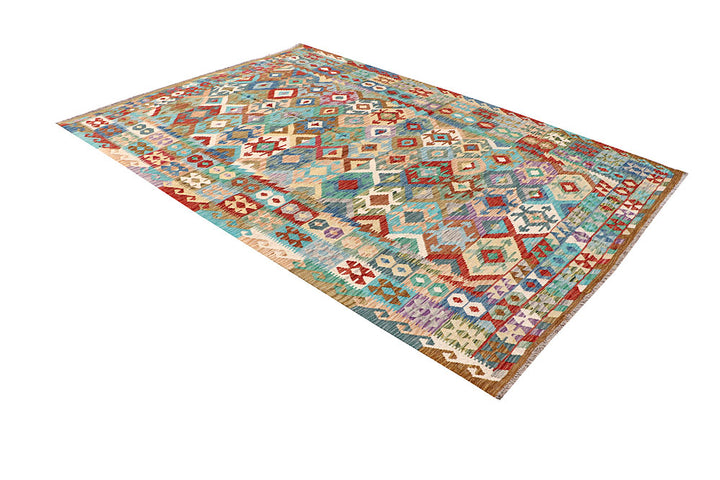 Multi Colored Kilim 6' 10 x 9' 9 - No. 64471 - ALRUG Rug Store