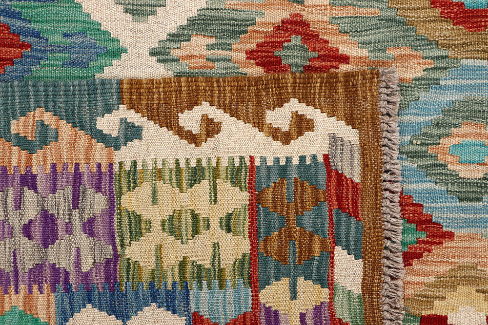 Multi Colored Kilim 6' 10 x 9' 9 - No. 64471 - ALRUG Rug Store