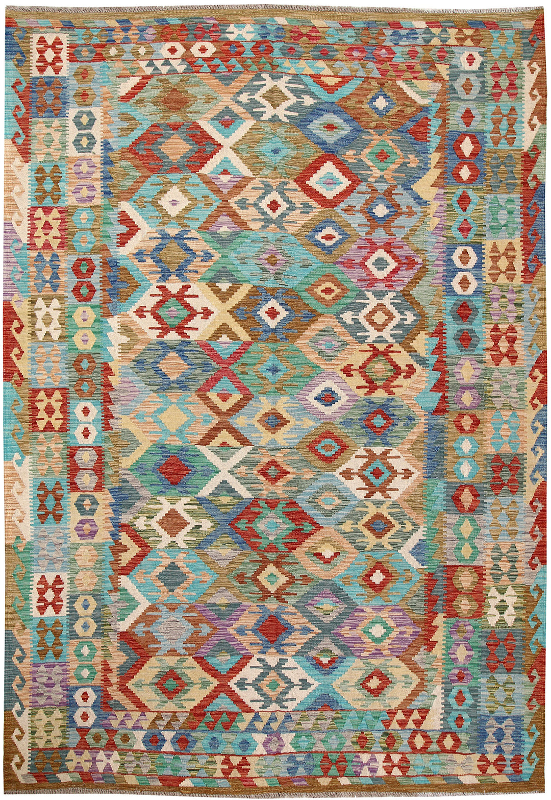 Multi Colored Kilim 6' 10 x 9' 9 - No. 64471 - ALRUG Rug Store